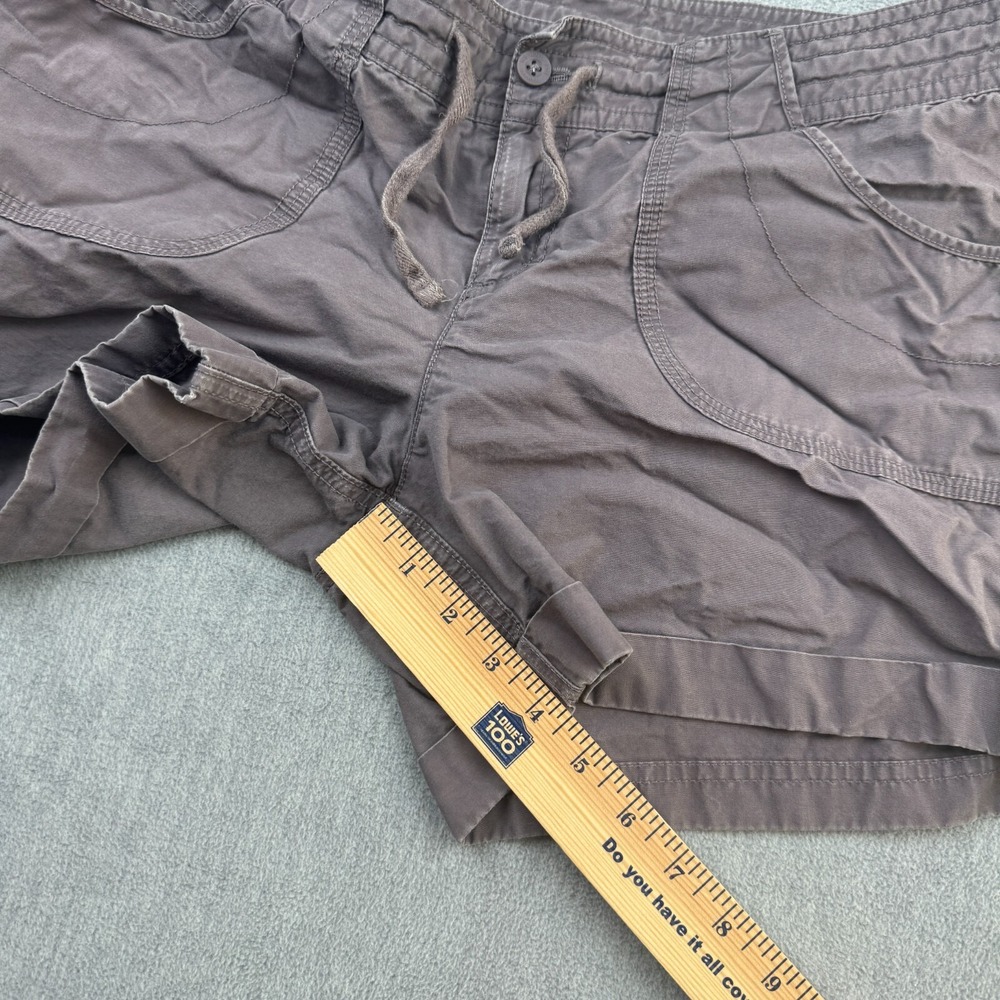The North Face Shorts Women 12 Gray Purple Chino Flat Front Cuffed Hiking Cotton - Picture 10 of 14
